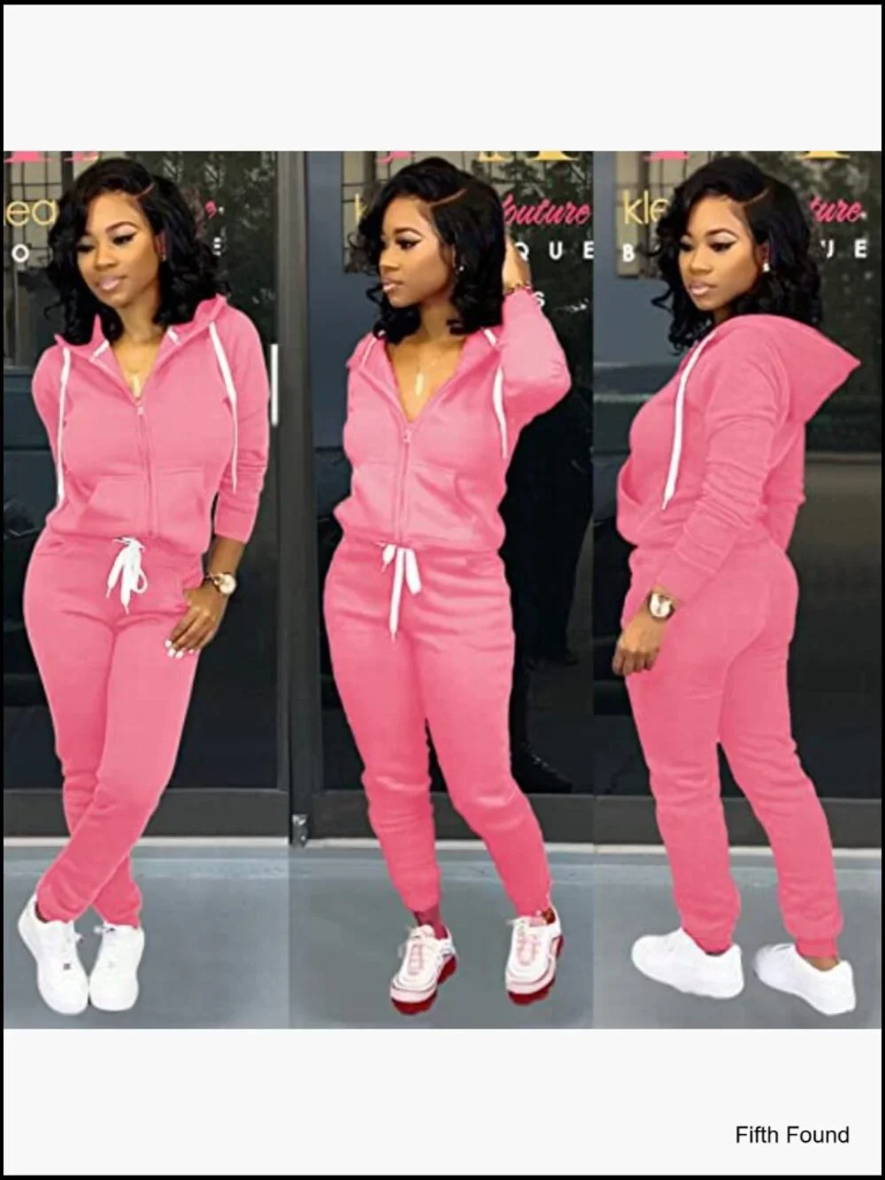Womens 2 Piece Tracksuit Set Hoodie and Jogger Pockets Matching Outfit